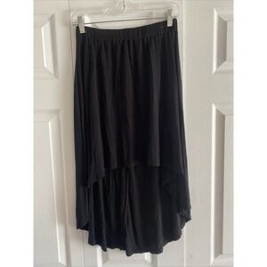 DNA Couture Women's Small Black High Low Pull On Elastic Waist Skirt